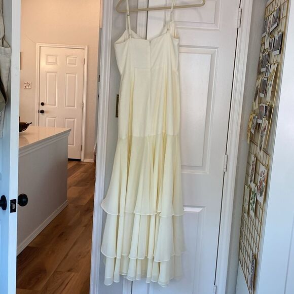 David’s Bridal Fame & Partners Ophelia cream formal maxi - Picture 9 of 13